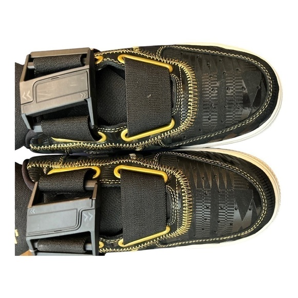 Nike Air Force 1 Utility Bhm QS "Black/Metallic Gold" Men's Shoe - Picture 6 of 13